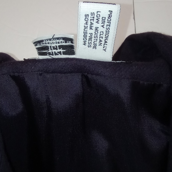 100% Pure Wool Sag Harbor Fully Lined Dark Purple Women's Blazer Size 16P - Picture 7 of 11